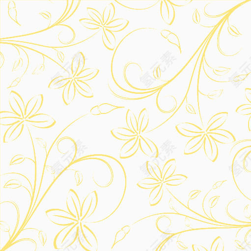 黄色底纹花卉背景图