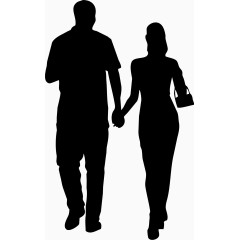 浪漫爱情夫妻轮廓矢量素材