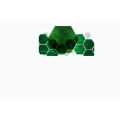 矢量手绘绿色六边形