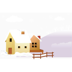 房屋下雪温暖冬素材