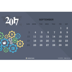 矢量手绘2017年日历