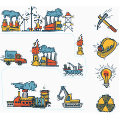 矢量手绘生产图表