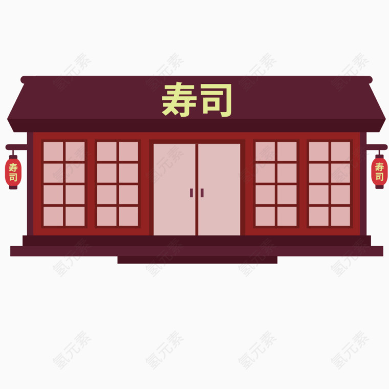 矢量寿司店