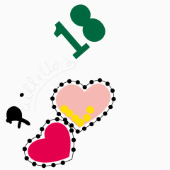 矢量装饰心形图案