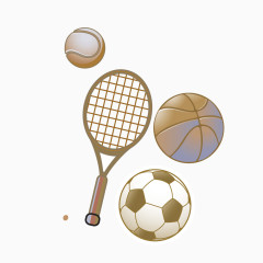矢量球拍足球篮球运动球类