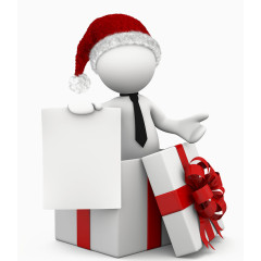 系着黑色领带的白色小人