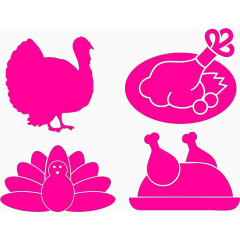 感恩节火鸡矢量标志图片