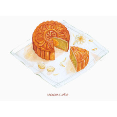 手绘月饼图案