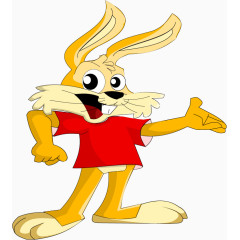 做礼让手势的兔子矢量图