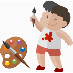矢量画画男孩