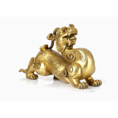 铜制麒麟小摆件