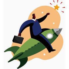 矢量业绩上升插画