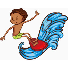 划水儿童男孩海报促销素材