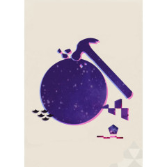 锤子砸地球剪影背景