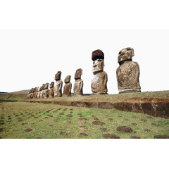 智利景点复活节岛石像