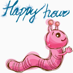 红色矢量可爱毛毛虫