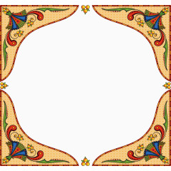 浅黄褐色宗教花纹边框