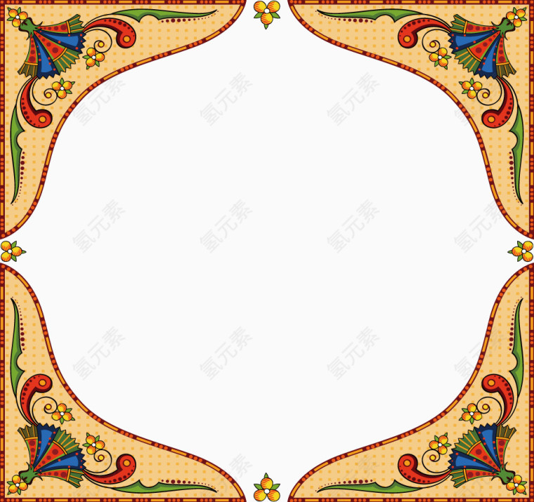 浅黄褐色宗教花纹边框