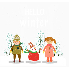 人类冬季卡通雪人