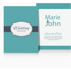 蓝色邀请函矢量