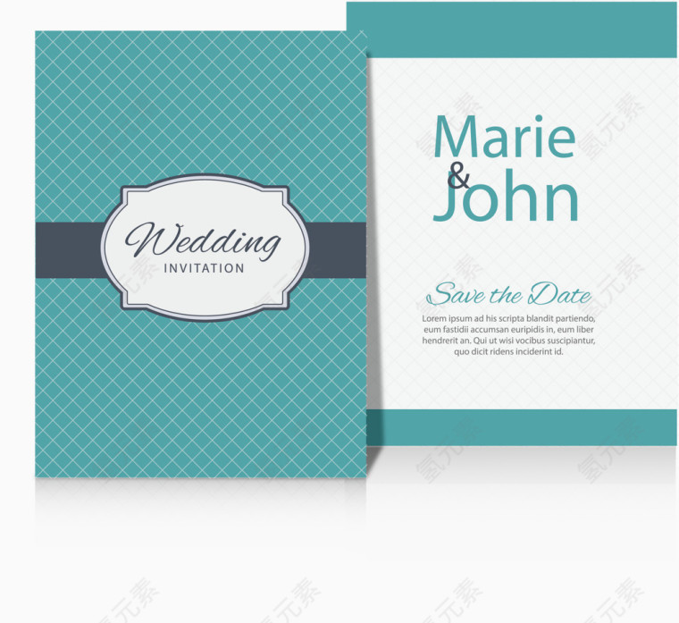 蓝色邀请函矢量