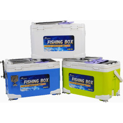 钓鱼行业钓箱鱼具三个