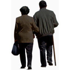 年迈父母的背影