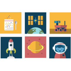 宇宙探索元素设计矢量素材