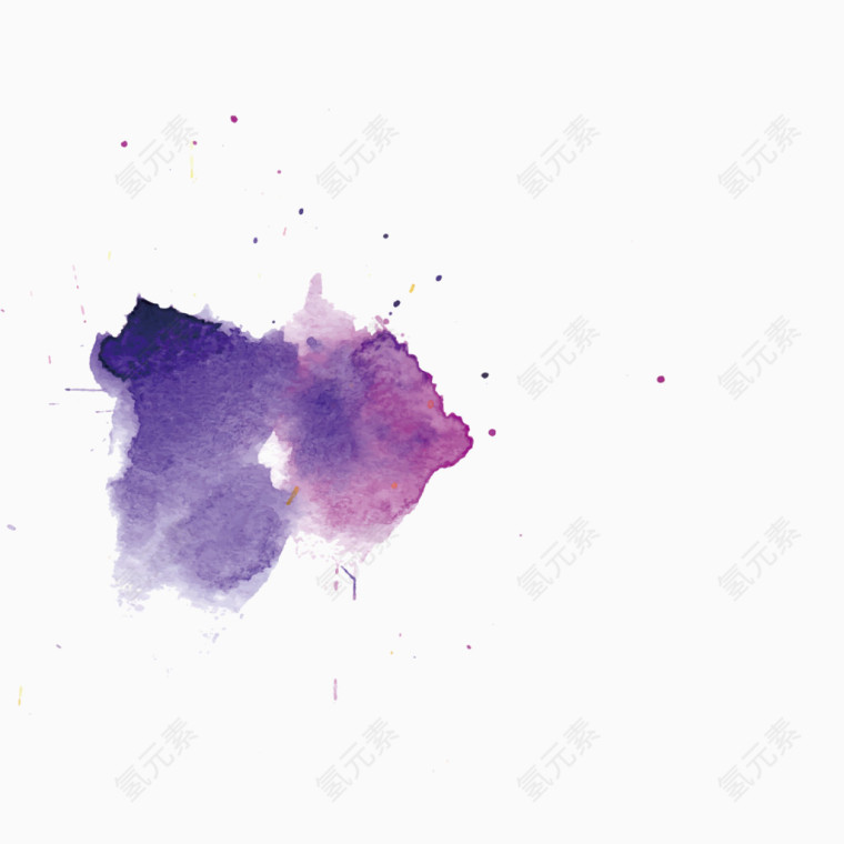 矢量紫色水彩墨迹