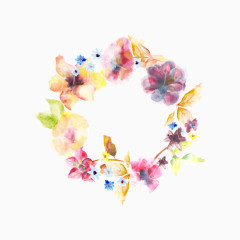 水彩手绘花边