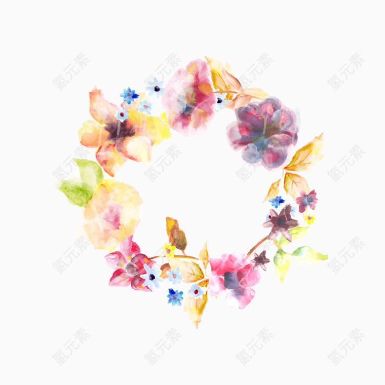 水彩手绘花边