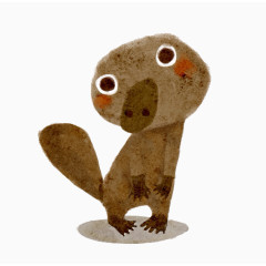 手绘呆萌的小松鼠