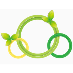 矢量绿色树叶装饰圆形边框