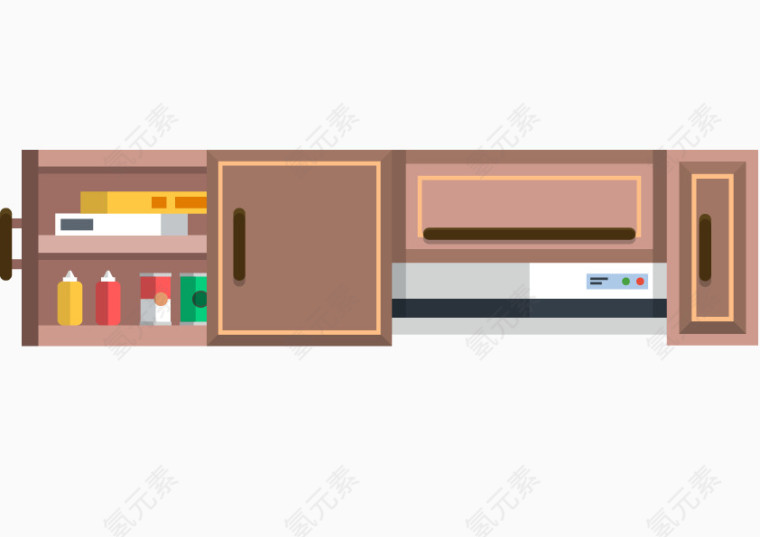 厨房衣柜生活用品扁平