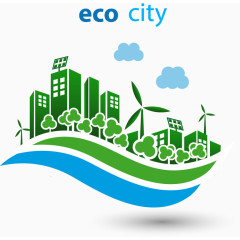 节能环保城市矢量素材