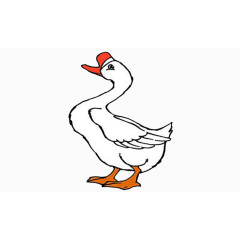 卡通可爱大白鹅