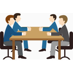 商务四人会议ppt高清图素材