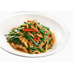 韭菜冬笋炒鸭线