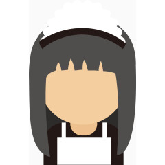 矢量抽象手绘女服务员形象