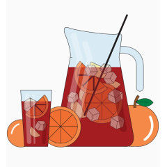 矢量卡通热带酒水饮料