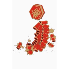 红色春节鞭炮png素材
