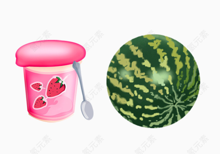 2个西瓜冰淇淋图标