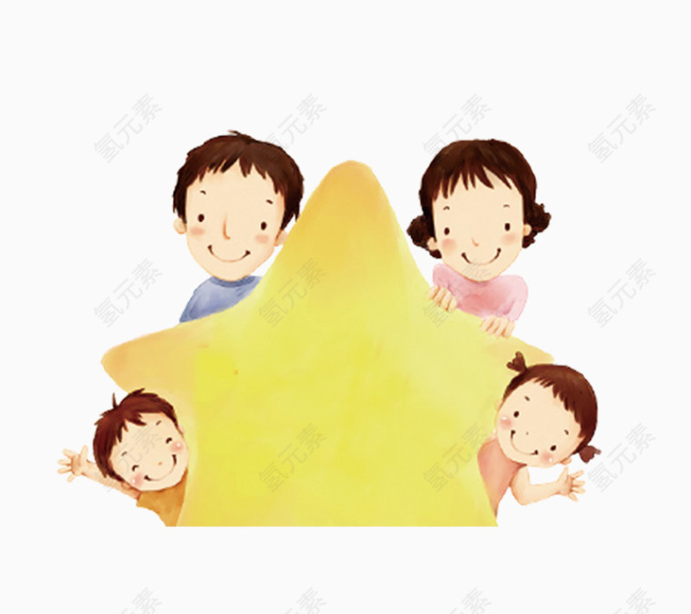 免扣素材 星星 一家人