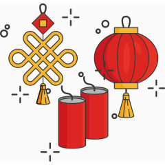 灯笼鞭炮大年初一素材
