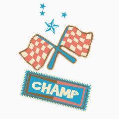 矢量手绘赛车比赛旗帜