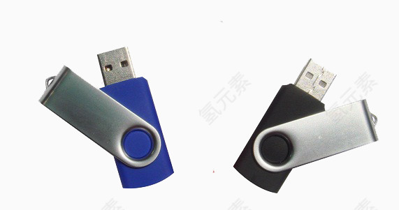 蓝色和黑色U盘