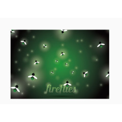 矢量夜晚萤火虫