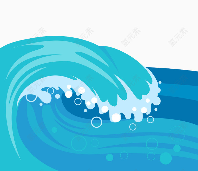 矢量海水浪花
