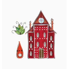 矢量 手绘动画 草 楼