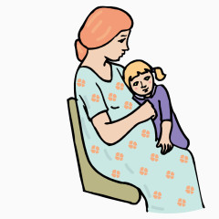 趴在妈妈身上的女儿